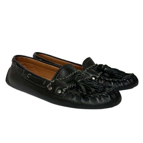 Patricia Nash Domenica Driving Mocs Loafers Black Leather Tassel Women's Sz 8.5 - Picture 6 of 13